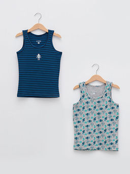 Bisiklet Yaka Pamuklu Erkek ?ocuk Atlet 2li