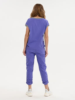 футболка Блузон из хлопчатобумажной ткани с яркими вставками и принтом - А+б коллекция фото 10