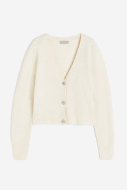 Cardigan con botones de strass