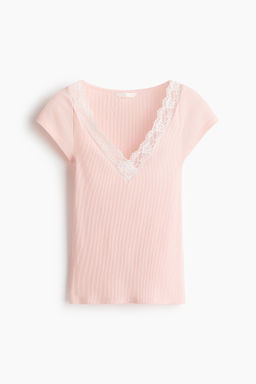 Top con escote de encaje en V - H&m фото 3