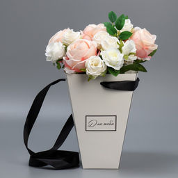 Переноска для цветов на лентах Для тебя, 17 х 25 х 9 см