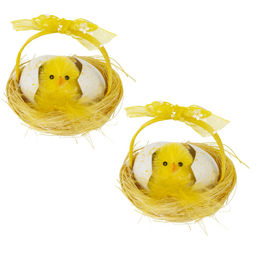 Набор из 2-х изделий декоративных "Гнездо пасхальное" (5,5*6), L11 W6 H6 см