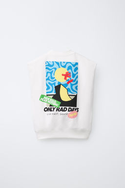 CAMISETA ESTAMPADO LOGO / Blanco roto