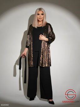 Костюм женский тройка с поясом - Bruno фото 4