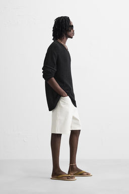 STRAIGHT-LEG DENIM BERMUDA SHORTS