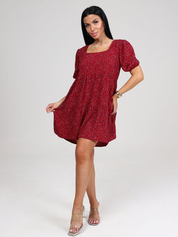 019 ПЛАТЬЕ ЖЕНСКОЕ (Бордо/цветочки)