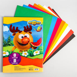 Картон цветной немелованный, А4, 8 л., 8 цв., СМЕШАРИКИ, 220 г/м2  фото 3