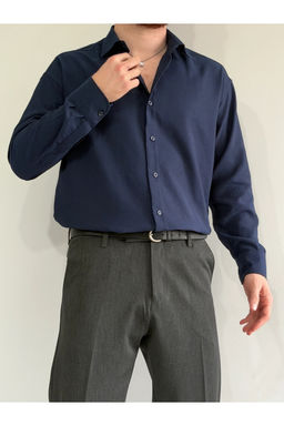 Lacivert Regular Fit Mevsimlik Erkek Gomlek TMNSS26GO00005