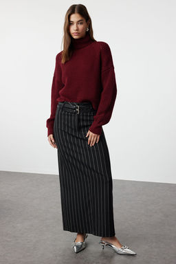 Bordo Crop Bal?kc? Yaka Triko Kazak TWOAW25KZ00002 - Trendyolmilla фото 2