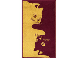 Полотенце махровое 6с104.411ж1 Инь-ян-коты(кр.дерево1) 67х40см