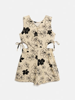 ACOOLA / Полукомбинезон для девочек Franz бежевый принт  фото 3