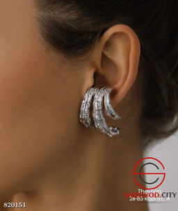 Тройные объемные серьги