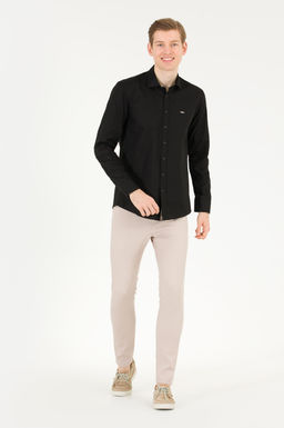 U. S. Polo Assn / Мужская черная базовая рубашка с длинным рукавом - U.s. polo assn фото 17
