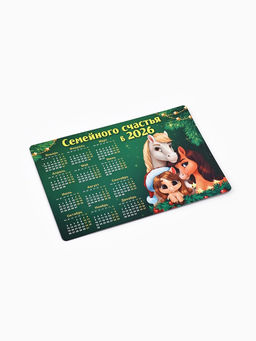 Цена за 6 шт. Календарь на магните 2026 «Новогодний», МИКС, 8×12 см