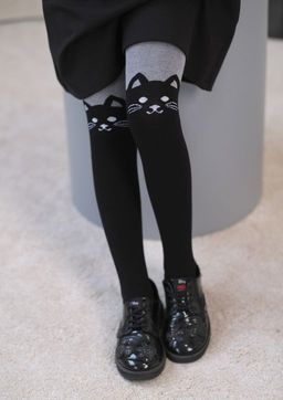Кошка, колготки детские серый/134-140