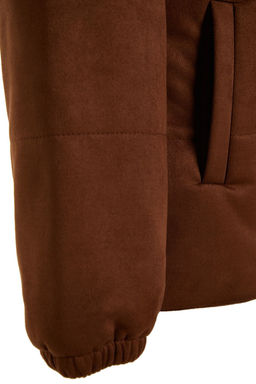 Trendyolmilla Man Kahverengi Regular Fit Suet Dik Yaka Hafif Dolumlu Ceket Mont TMNAW24MO00011  фото 8