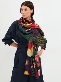 Большой, мягкий, тонкий и очень нежный двусторонний палантин с рисунком. - Tantino фото 17