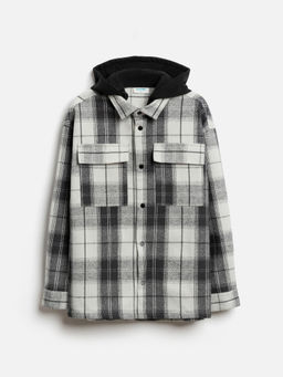 ACOOLA / Сорочка верхняя детская для мальчиков Simum серая клетка  фото 3