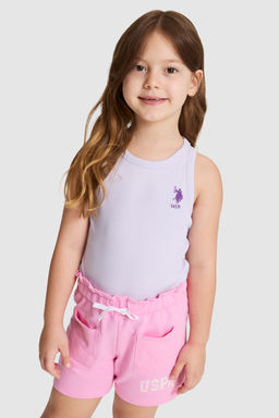 K_z _ocuk Lila Bisiklet Yaka Basic Ti__rt - U.s. polo assn фото 3