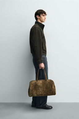 CAZADORA PIEL ANTE / Botella oscuro - Zara фото 4