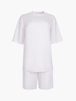 Костюм спортивный женский: футболка, шорты, MINAKU: Casual Collection, белый, размер 54  фото 23