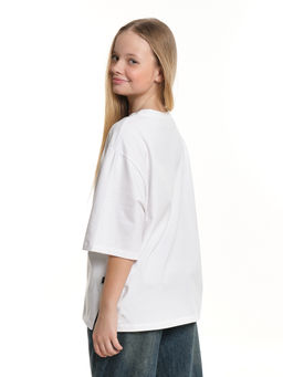 Футболка с принтом 22-7450 белый - Mini maxi фото 10