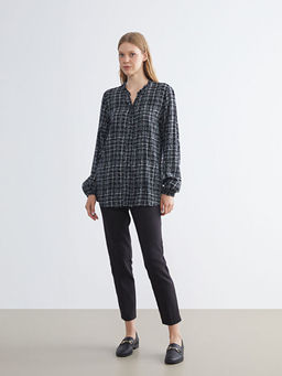 Ka??k Yaka Desenli Kad?n G?mlek