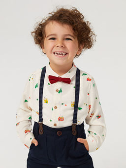 Uzun Kollu Y?lba?? Temal? Erkek Bebek G?mlek ve Papyon 2li Tak?m - Waikiki фото 3