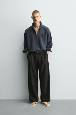 CAMISA POLO RELAXED FIT ALGOD?N - LINO / Petr?leo