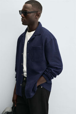COMFORT SEERSUCKER OVERSHIRT - Zara фото 6
