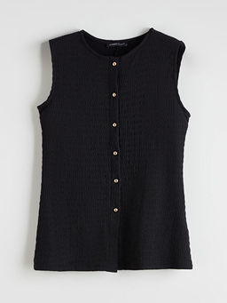 Bisiklet Yaka Dokulu Bluz