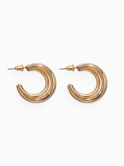 Серьги металл Переплетение тренд, цвет золото