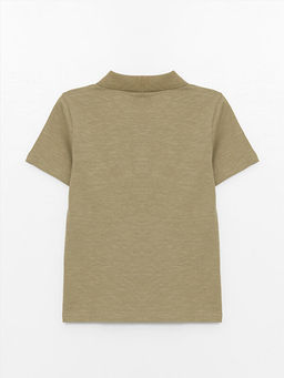 Polo Yaka Bask?l? K?sa Kollu Erkek ?ocuk Ti??rt - Waikiki фото 2