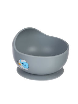 Детская силиконовая тарелка, со слонёнком, цвет серый