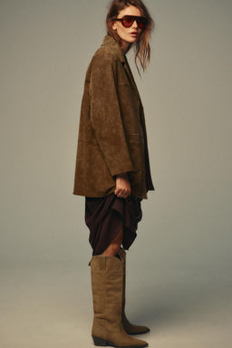 SPLIT SUEDE KNEE-HIGH BOOTS - Zara фото 10