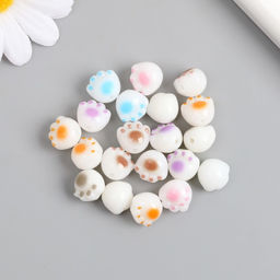 Цена за 2 шт. Бусины для творчества пластик "Лапка" набор 10 шт 1,1х1,2х0,9 см