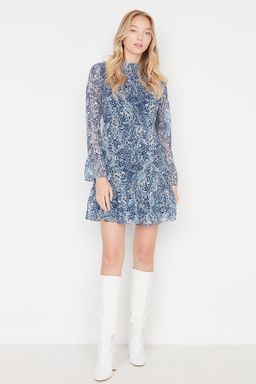 TRENDYOLMILLA Siyah Dik Yaka Dokuma Elbise TCLAW19LJ0076  фото 8