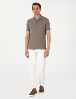 Koyu Vizon Slim Fit Polo Yaka Ti__rt