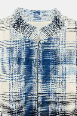 BLAZER PEPLUM TEXTURA ZW COLLECTION / Azul / Blanco - Zara фото 8