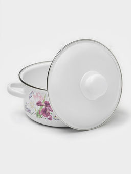 Кастрюля эмалированная «Мозаика», 2 л, d=18 см, индукция, белая