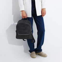 Рюкзак женский из искусственной кожи на молнии, 1 карман, цвет серый - Simaland фото 6