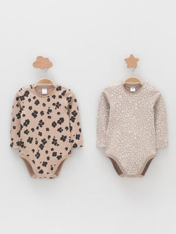 К 6087-2уп/тем.бежевый Н096,бежевый Н085.1 набор полукомбинезон (боди) яс