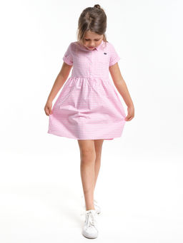 Платье для девочки нарядное UD 2684 клетка розовая - Mini maxi фото 3