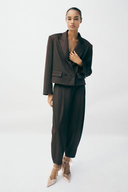 SATIN CARROT FIT TROUSERS - Zara фото 5