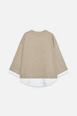 SUDADERA COMBINADA MANGA LARGA / Camel medio - Zara фото 5