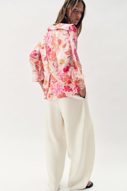 CAMISA SATINADA ESTAMPADO FLORAL / Multicolor - Zara фото 4