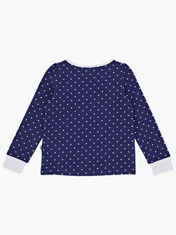 Лонгслив в горошек для девочки UD 1376 синий - Mini maxi фото 3
