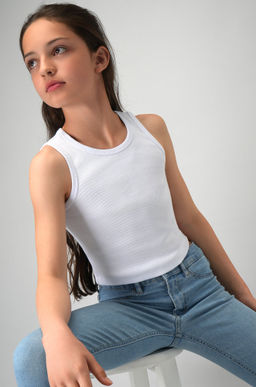 Майка-топ в рубчик для девочки Happyfox