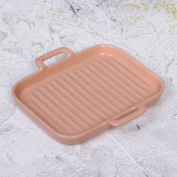 Блюдо керамическое "Акварель" 19,5*19,5*2,5см, розовое