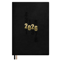 Ежедневник датированный 2026 ESCALADA, А5, 176 л., арт. 70265/ 15 ЗАМША ЧЁРНЫЙ